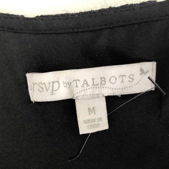 RSVP Talbots Hexagon Pattern Black Lace Blouse Size M NEW - Picture 5 of 6